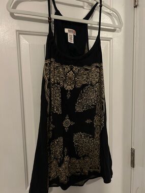 Route 66 Black and Gold Paisley-Print Camisole